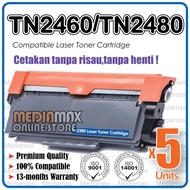 5x Compatible Brother TN2460 TN2480 TN-2480 DR2455 DR-2455 HLL2370DN HLL2385DW DCPL2550DW MFCL2715DW