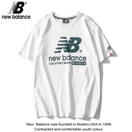 เสื้อยืดคุณภาพดี NEW BALANCE เสื้อยืดลําลอง ผ้าฝ้าย แขนสั้น คอกลม พิมพ์ลายตัวอักษร ขนาดใหญ่ แฟชั่นคู