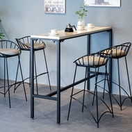TLQ Marble Bar Table Rectangular Table Modern Household Dining Table High Foot Table
