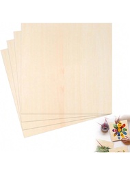 2/4pcs Unfinished Wood Sheets, Plywood Sheets, Basswood Sheets 12X12Inch/3.94X5.9Inch, Unfinished Wo