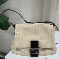 芬迪中古米色老花Mamma法棍 Fendi Vintage Beige Zucca Mamma Ba