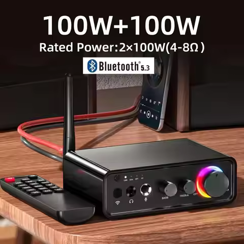 2PCS TPA3116D2 Class D Bluetooth 5.3 Power Amplifier 2.0 Audio Amplifier 100Wx2 200W with Optical Co