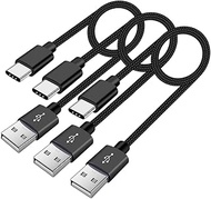 Short USB C Cable 1.5FT 3 Pack USB Type C Charger Braided Fast Charging Cord for Samsung Galaxy S10+