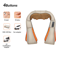 VTTO U รูปร่างไฟฟ้า Shiatsu กลับคอไหล่ Body Massager อินฟราเรดอุ่น4D Kneading รถ /Home นวดผ้าคลุมไหล