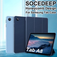 SOCEDEEP Sarung Peranti Siswa Tab A8 dengan Soft PU Leather | Thri-Fold Bracket Shockproof Protectiv