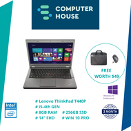 [Refurbished] Lenovo ThinkPad T440P | 14"| Intel Core i5-4300U 4th Gen | 8GB Ram | 256GB SSD | 90 Da