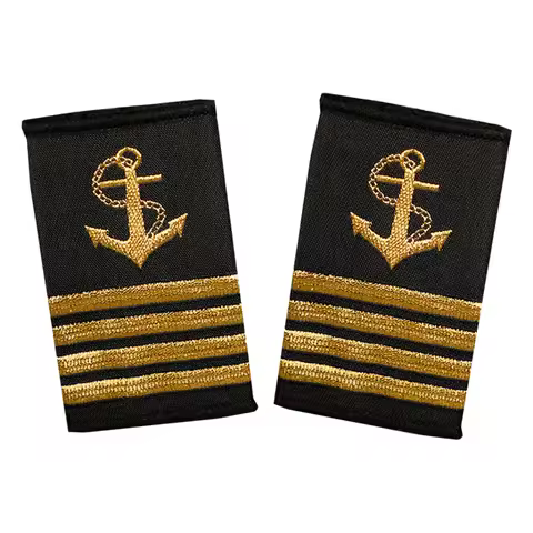 Ship Sailor Captain Uniform Embroidered Insignia Rank Epaulette Shoulder Board US Captain Officer Vi