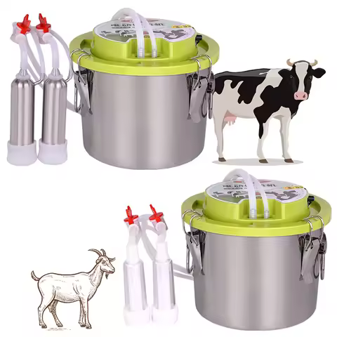 8L Automatic Electric Cow Goat Milking Machine Portable one-piece milking machine for cattle and goa