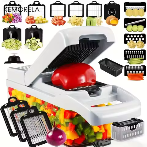 22In1/ 15In1 Multifunctional Vegetable Cutter Handheld Food Grater, Veggie Slicer, Chopper with Cont