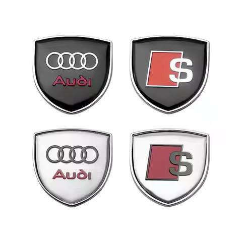 Car Badge Body Trunk Sticker 3D Metal Emblem Decoration Decal Accessories For Audi RS Sline Quattro 