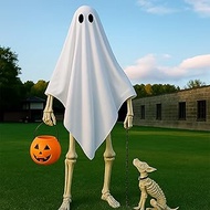 Mepase 2 Pcs 12FT Skeleton Accessories Halloween Ghost Costume 12 Foot Skeleton Outfit Including Lar