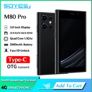 SOYES M80 Pro 3.0" Mini Smartphone 2GB RAM 16GB ROM Android 9.0 With Face ID WIFI BT North American Version 4G Small Phone