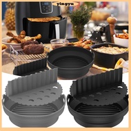 Air Fryer Silicone Liner Pot with Divider Multipurpose Air Fryer Silicone Basket with Handle Foldable Air Fryer Silicone Tray Reusable Round SHOPCYC2503