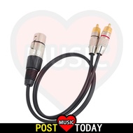 1 XLR Female to 2 RCA Male Plug Stereo Audio Cable Connector Y Splitter Wire Cord Professional Audio Equipment