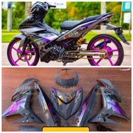 Yamaha Y15 Y15zr V1 V2 2019 exciter dusk & dawn of the city (nardo grey/grey matt) cover set free em