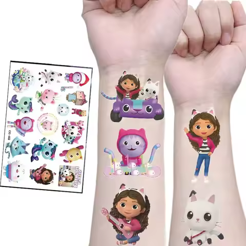 3pcs Gabby Dollhouse Sticker Cats Waterproof Cartoon Cute Gabby House Cats Gifts