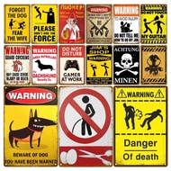 Funny Warning Metal Sign  Vintage Danger Plaque for Home Bar Decor