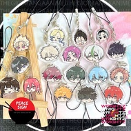 BLUE LOCK mica acrylic phone lanyard anime keychain nagi chigiri isagi bachira kaiser ness keychain 