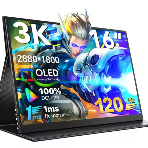 EVICIV 16" OLED Portable Monitor 3K 2880x1800 USB-C HDMI 1ms 120Hz Gaming Display 100% DCI-P3 Extern