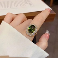 Nhẫn thời trang nhẫn FREESIZE đá xanh viền lấp lánh sang trọng cao cấp B1408 - Phukienhana
