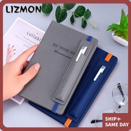 LIZMON Strap Notebook, PU Leather Hard Cover Agenda Book, High Appearance Daily Weekly Planner with 
