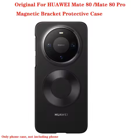 Original For HUAWEI Mate 80 Mate 80 Pro Magnetic Bracket Protective Case Plain Leather Phone Case Fo