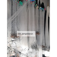 Ready-to-use 3-layer fishing net, 1m high, 25m long, 4in 0.25mm tin, 1 1/ 2in 0.20mm