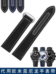 2024☾◄ XIN-C时尚4 Canvas watch strap suitable for for/Omega/Seamaster 300 150 Speedmaster Die Fei 19 20 21 22mm nylon strap