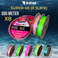 300m Dr.Braid Super X8 (8 Slick) 15lb 20lb 30lb 40lb 50lb 60lb Braided Fishing Line.
