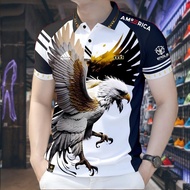 MEN'S POLO SHIRT, EAGLE PRINTED POLO SHIRT FOR MEN