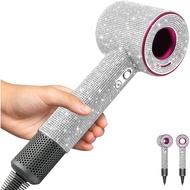 Rhinestones Case for Dyson Hair Dryer Anti-Scratch Shockproof Dust Proof Travel Protective Case Cover for Dyson Hair Dryer (Bling Silver)