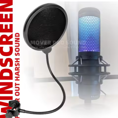For Kingston HyperX Hyper X Quadcast S Microphone Windshield Double Layer Screen Mic Anti Pop Filter