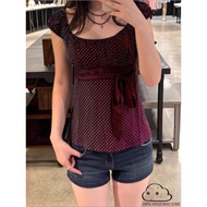 Women's Slim-Fit Dot Print Short Sleeve Top - Ideal for Everyday Wear