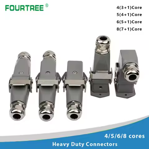 Heavy Duty Connector HDC HA 4 5 6 8 Pin Over Load Connection 10A 16A Rectangle Waterproof Multiple F
