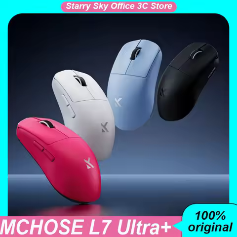 MCHOSE L7 Pro+ Wireless Mouse Tri-mode Bluetooth PAW3395 Lightweight 0.125ms Low Delay PC Esports La
