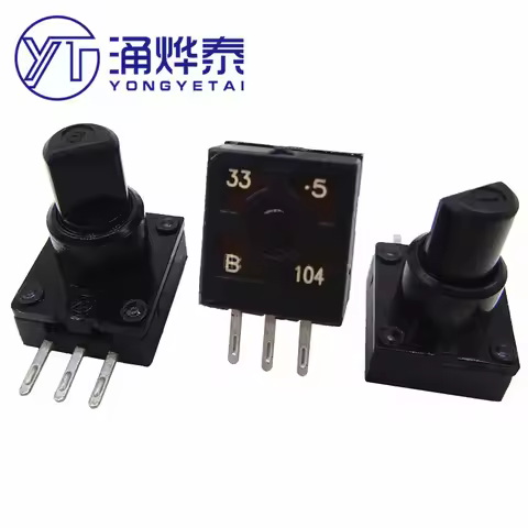 YYT 2PCS Joystick potentiometer F10KV4 B100Kb-1 game console simulated flight joystick Z-axis T16000