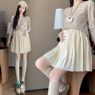 Maternity Wear Summer Outer Wear A-Line Pleated Skirt