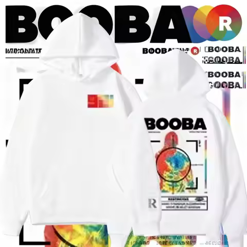 France Rapper BOOBA B2O Tour 2025 Hoodies Men's Retro Style Hip Hop 100% Cotton Hoodie Sweatshirts C