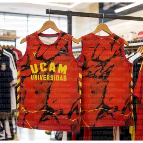 2526 UCAM Murcia Trendy 3D Printed Spain Basketball Jersey Vest Adults & Kids Breathable Quick Dryin