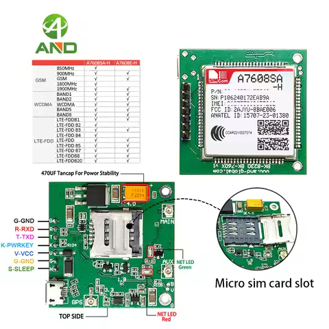 1pc SIMCom A7608SA H breakout 4G Module LTE Cat 4 replaced SIM7600SA-H for Latin America