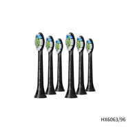 2組 【Philips 飛利浦】智能鑽石標準型刷頭-黑 (3入) HX6063/96