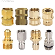 LOOKSHOW 2Pcs 3/8'' or 1/4" Pressure Washer Adapter Kit M22 14mm 12mm Female Male Swivel to Quick Co