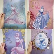 日本絕版罕見灰姑娘Cinderella圖案文件夾File。jasmine茉莉公主阿拉丁美女與野獸Sleeping Beauty睡公主Snow white。disneystore 代購Disney日本東
