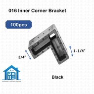 ⟬aga.alumglass⟭ 100pcs 016 @ 3/4" x 1-1/4" PVC Inner Corner Bracket for Aluminium