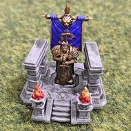 [1985Toys]Warcraft building model, human architecture, flag, miniature figure, painted, self-modelin