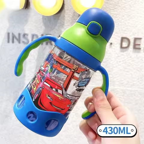 Cartoon McQueen Sipping Cups Leak-proof Summer School Cups Cute Cartoon Lightning Cups.