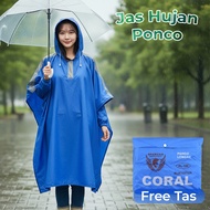 Jas Hujan Spartan Kelelawar Ponco Dengan Lengan Kuat Polos - PL-106