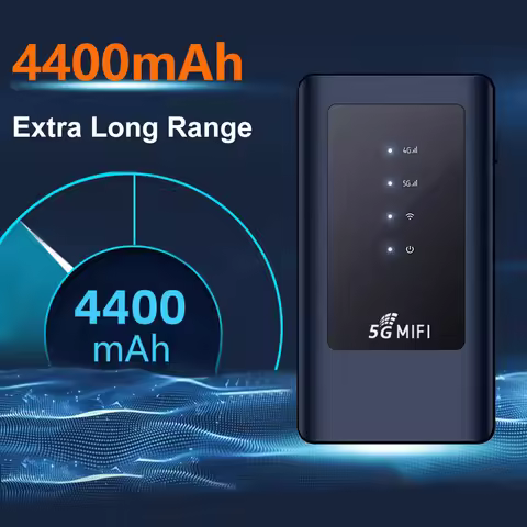 5G MiFi Mobile Modem with SIM Card Slot 4400mAh Battery Wireless Internet Router WiFi5 Dual Band 5Gh