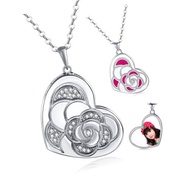 心肝寶貝 鑽石白鋼 相片項鍊 【客製化禮物】