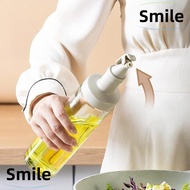 SMILE Olive Oil Dispenser, with Non-Drip Spout with Auto Flip Cap Vinegar Container, Large 500ml White Oil Bottle Glass Kitchen Gadgets